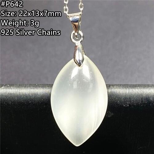 Natural Moonstone Pendant Jewelry For Women Men Healing Love Gift Beads Clear White Light Stone Crystal Silver Gemstone AAAAA