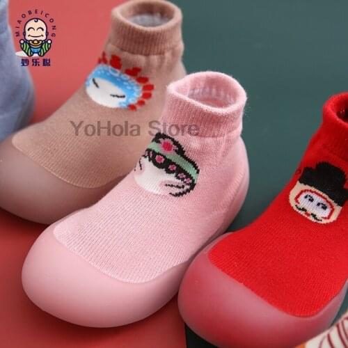 Baby Socks with Rubber Soles Shoes Infant Cartoon Sock Newborn Spring Autumn Children Floor Socks Shoes Anti Slip Soft Sole Sock
