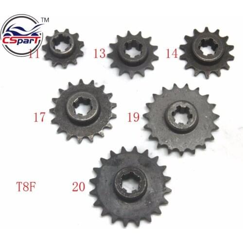 T8F 11 13 14 17 19 20 Tooth 11T 13T 14T 17T 19T 20T front sprocket 2 stroke 47cc 49cc mini moto pocket atv dirt bike