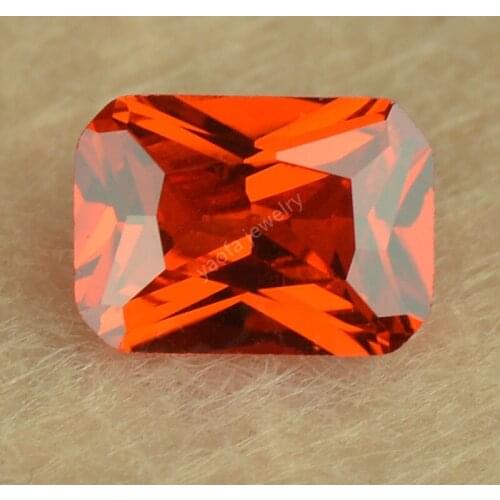 Sale 3X5~13X18mm 5A Deep Orange Synthetic Cubic Zirconia Stone Rectangle Octangle Shape Cut Loose CZ Lab Grown Gems For Jewelry