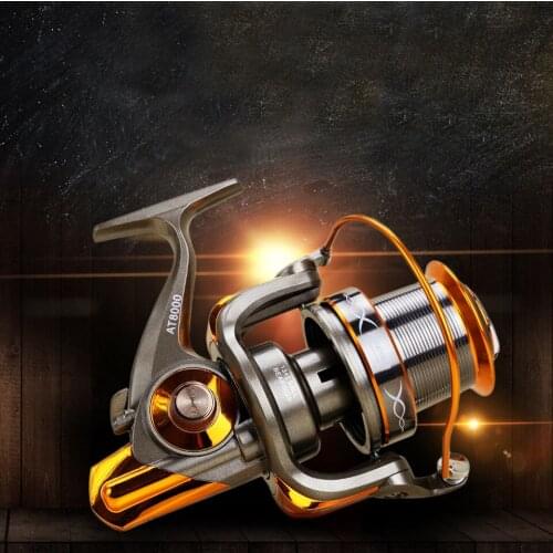 AT8000-9000 Metal Spinning Fishing Reel Large Lure Bait Cast Long Shot Rod Reels Sea Boat Raft Angling for Trout Bass Carp Fish