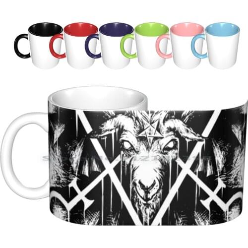 Sigil Of Lucifer And Baphomet Ceramic Mugs Coffee Cups Milk Tea Mug Sigil Lucifer Baphomet Satan Creative Trending Vintage Gift