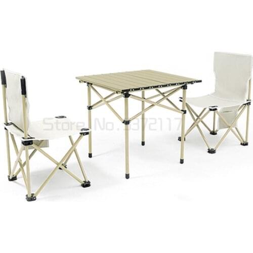 Folding tables and chairs portable car portable aluminum alloy Picnic Set camping omelet table