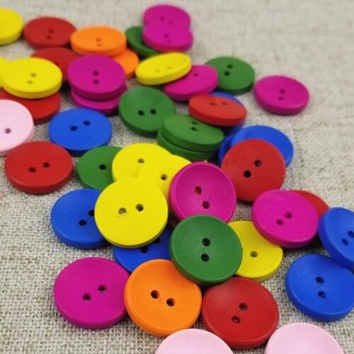 Random Mixed 2 Holes Wooden Buttons Scrapbooking 20mm Decorative Buttons Apparel Sewing 50Pcs/lot