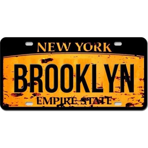 New York BROOKLYN TEXT Auto Car Sticker License Plate Style Waterproof Decal Trunk Motorcycle Cover Scratches Waterproof Decor