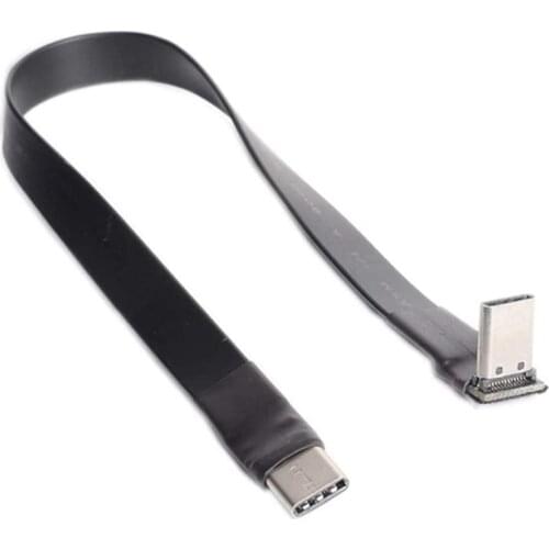 USB 3.1 Type C to Type C Extension Cable 90 Degree Adapter FPC FPV Ribbon Flat USB C Cable 3A 10Gbps EMI Shielding