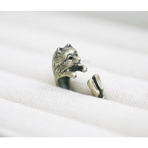 Unique Retro Pomeranian Dog Adjustable Ring High Quality Design Mens Dog Promise Rings Women Gift Overwatch Aros