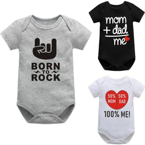 Funny Newborn Baby Romper Infant Cotton Short Sleeve Boy Baby Letter Clothes Girl Print Suit Born Crawling Baby 0-24M New