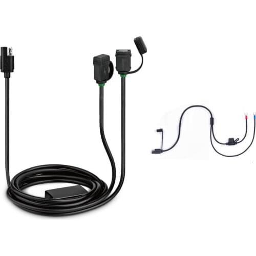 Motorcycle Fast Charge Dual USB Port 12V-24V 3A Waterproof USB Charger with SAE Cable for Smart Phones GPS