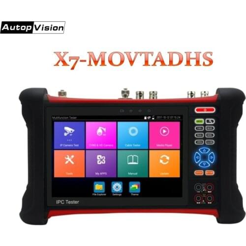 X7-MOVTADHS IP Analog Camera tester TVI CVI AHD SDI CVBS H.265 4K 8MP CCTV tester Monitor with TDR,Cable tracer,Multimeter