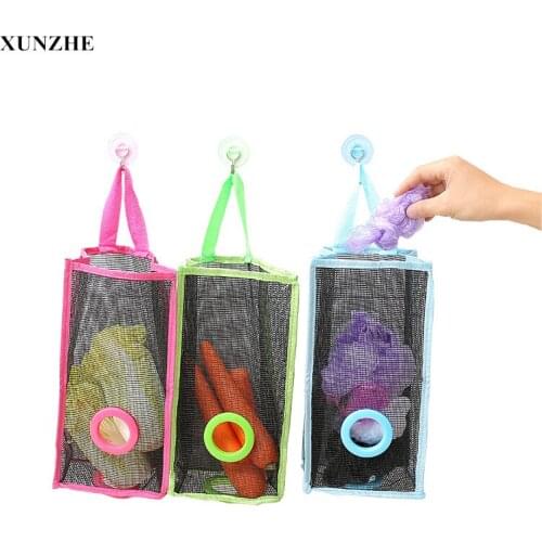XUNZHE Wall-mounted Extract Garbage Bags Door Back Trash Rack Storage Bag Holder Cabinet Hanging Trash Rack Kitchen Organizer