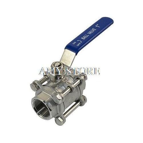 1" threaded Female BSPP Triplet 304 Stainless Steel Ball Valve Full port 1000WOG