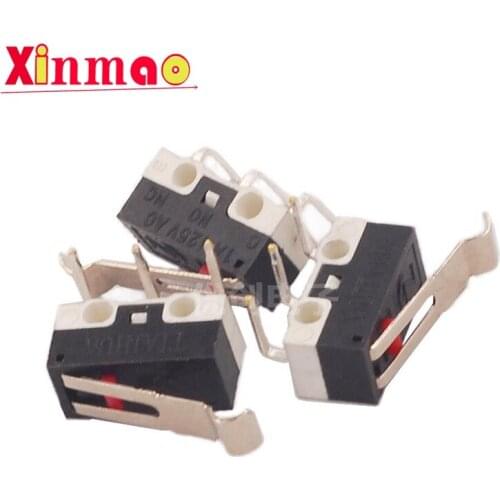 10PCS Mouse side key microswitch three legged bending foot with bending handle, gently touch the travel switch 3A / 125VAC right