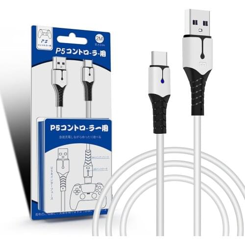 2m USB-C Charger Cable For PS5 Controller Power Charging Cord For Sony Playstation 5 PS4 Gampad Joystick Game Accessories