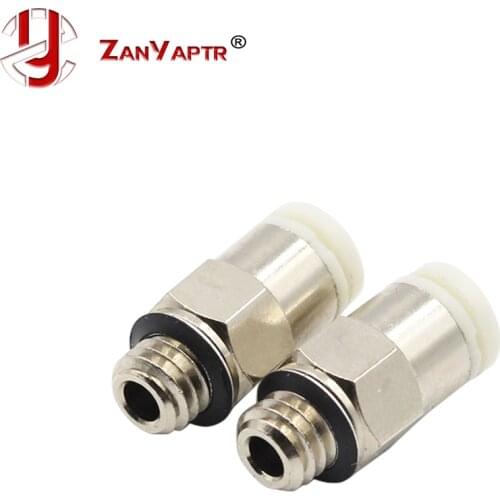 2pcs Pneumatic Fittings Connector Straight Air 3D Printers Parts Copper For V6 Bowden Extruder 4*2mm Filament PTFE tube Part M6
