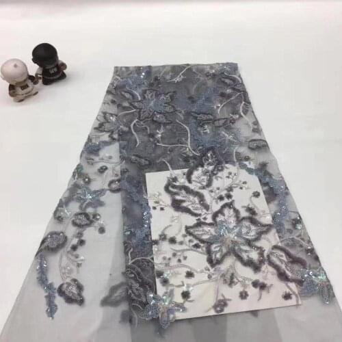 5yards/bag Embroidery sequins fashion European and American style fabric used in wedding dress design XX112