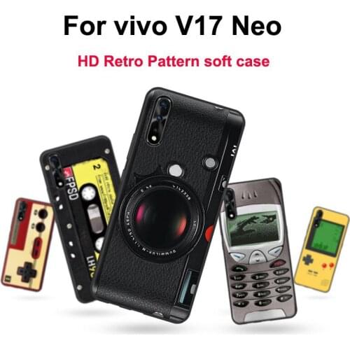 6.38" Silicone coque For vivo V17 Neo case V17Neo back cover retro Painted soft case For vivo V 17 Neo Protect Shell fundas