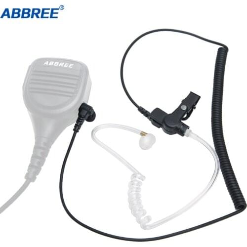 ABBREE 3.5mm Audio Plug Listen/Receiver Only Surveillance Air tube Earpiece Headset for Walkie Talkie Speaker Microphone