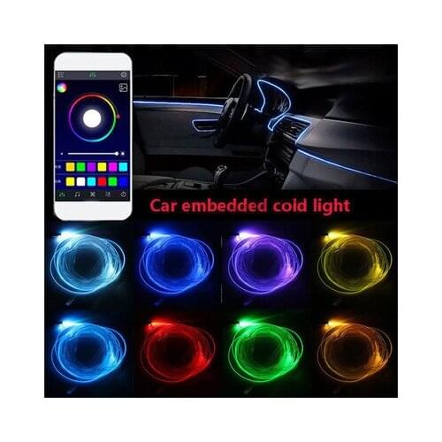 Car Optical Fiber Light Guide Atmosphere Lamp Car Colorful Atmosphere Lamp Without Threading Car Interior Decoration Atmosphere
