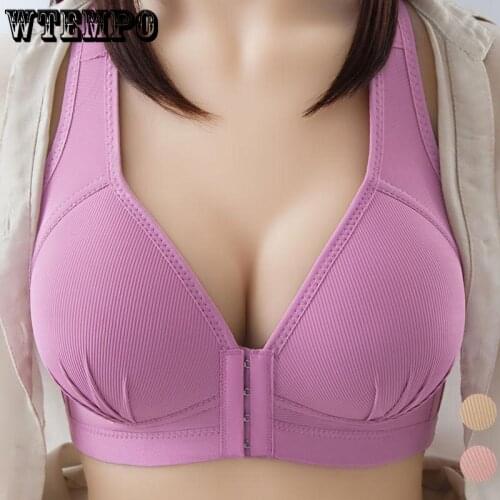 C D Cup Plus Size Bras Women Push Up Bra Seamless Underwear Wide Straps Front Closure Brassiere Wireless Sexy Large Bralette