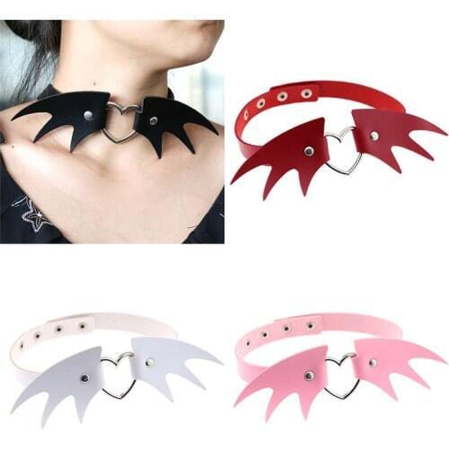 Harajuku Chocker Sexy Heart Evil Wing Goth Punk Chokers Gothic Choker Necklace for Women Disco Dancing Bondage Cosplay Jewelry