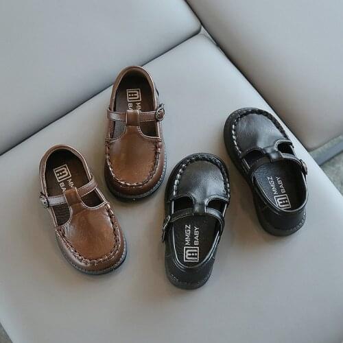 Kids Dress Shoes Children Leather Shoes Girls Autumn Spring New Kids Casual Princess Shoe Solid Color Soft Bottom SMG225