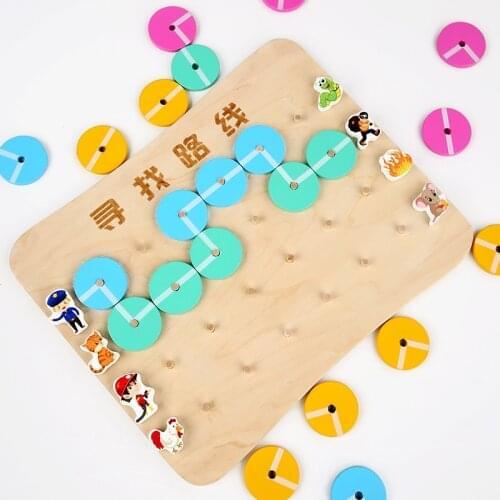 ESUN Maze Board Montessori Game Find The Route Puzzle Toys Logical Thinking Training Educational Wooden Toys Gifts For Children