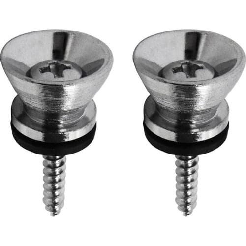 FLEOR 50pcs Acoustic Electric Bass Guitar Strap Lock StrapLock Pins Pegs Button Screw Lock, Gold/Silver/Black Choose