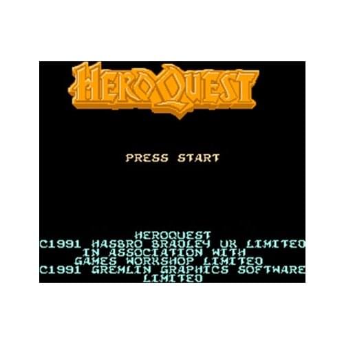 Hero Quest Region Free 60 Pin 8Bit Game Card For Subor Game Players