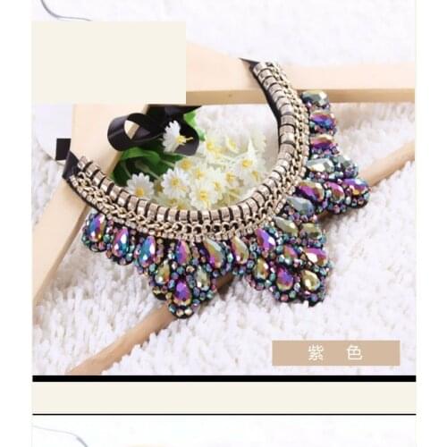 2017 Fashionable crystal necklace, hot new products New design necklace statement necklace zinc alloy hawaiian flower necklace