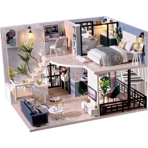 Miniature Wood Dollhouse Furniture Kit Cottage Puzzles Building Kit Toy