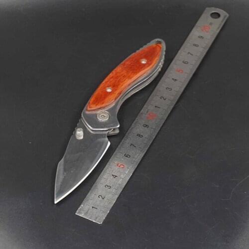 Survival Multi-function Folding Knife Camping Hiking Pocket Knife Wood Handle Outdoor Hunting Tactical Knives EDC Defense Tools