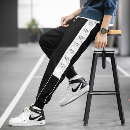 2021 New Autumn Men Cotton Sweatpants Fashion Men Solid Color Elasticity Trousers Drawstring Casual Track Pants Male Streetwear