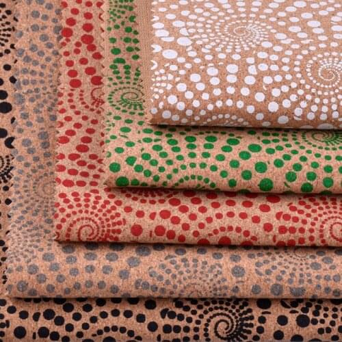 Vintage Printed A4 Soft Cork Fabric Sheet For Clothing Bag Shoes Decoration DIY Handmade Sewing Craft Accessories