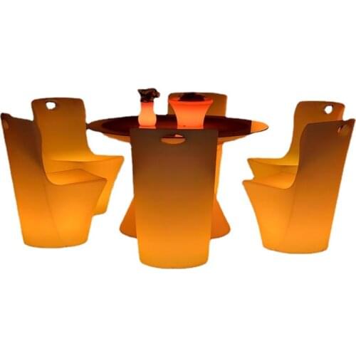 Amazing Glow Lighting Table and Chair Decorative LED Garden Outdoor Furniture Set for Apartment Home