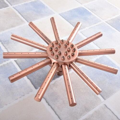 Antique Red Copper Brass Bathroom Shower Head Rainfall Overhead Top Shower Sprayer Hardware Accessories (Standard G1/2".)dsh033