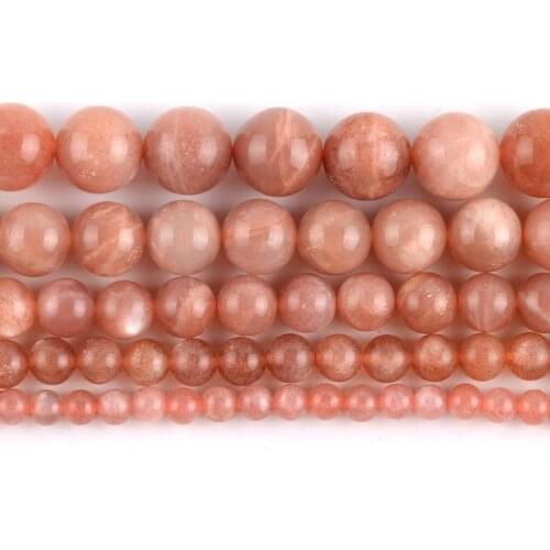 Natural Sun Stone Stone Beads Round Loose Spacer For Jewelry Making DIY Bracelet Handmade 6/8/10/12mm