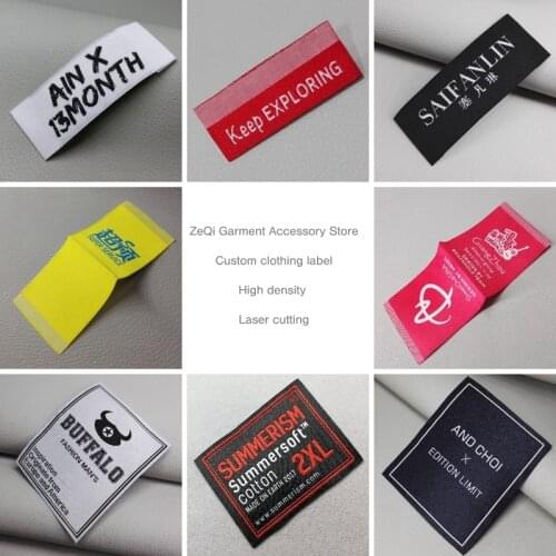 New custom labels for clothes etiquetas high density laser cutting personalized sewing labels logo brand laser cutting