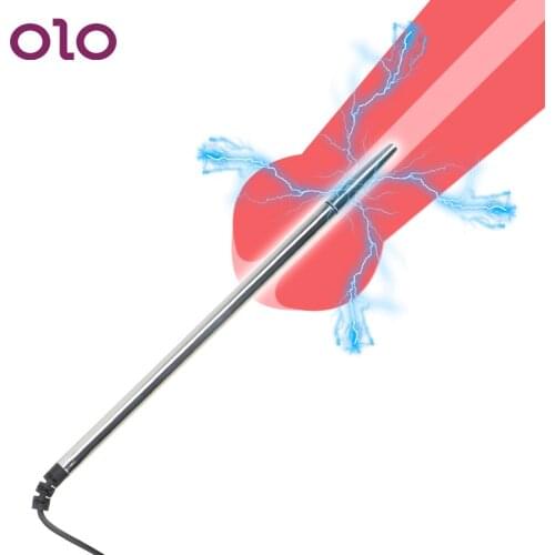 OLO Stainless Steel Penis Insertion Urethra Sound Dilator Penis Plug Chastity Sex Toys For Men Electric Shock Urethral Catheter