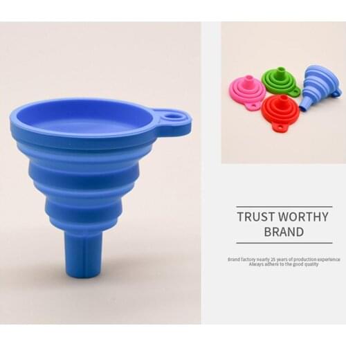 Portable Collapsible Silicone Safe Funnel Creative Household Items Candy Long Neck Funnel Silicone Folding Funnel