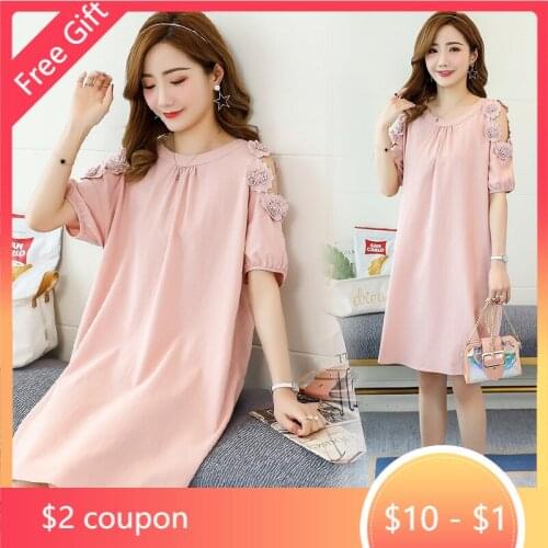 Off Shoulder Flower Dresses Maternity Clothes For Pregnant Women Vestidos Pregnancy Dress Maternity Mother Summer Clothing