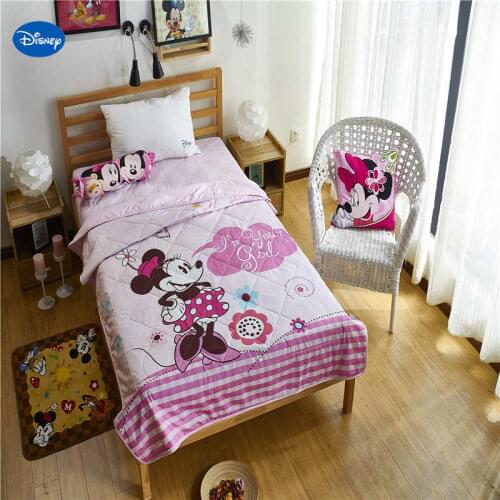 Pink Disney Minnie Mouse Quilts Summer Comforters Bedding Cotton Covers Childrens Baby Kids Bedroom Decor 150*200cm 200*230cm