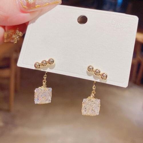 Micro Pave Earrings Front And Back Design Mesh Net Zircon Jewelry pendientes bijoux