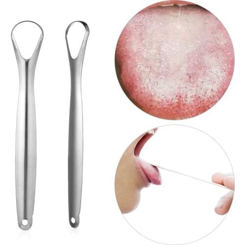 Useful Tongue Scraper Stainless Steel Oral Tongue Cleaner Medical Mouth Brush Reusable Toothbrush Oral Clean Hygiene Care