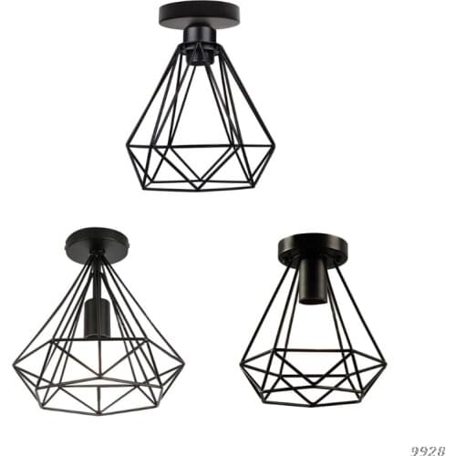 Industrial Style Nordic Modern Retro Wrought Iron Creative Aisle Balcony Diamond Decoration Small Ceiling Metal Lights