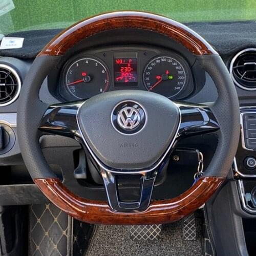 For Volkswagen Sagitar Bora Lamando Lavida Tayron Jetta Golf DIY custom leather interior special car steering wheel cover