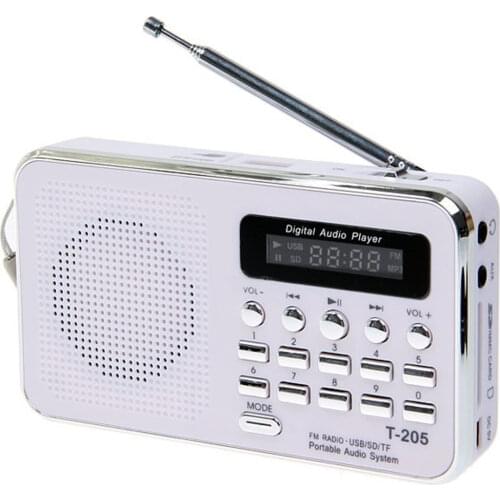 T-205 FM Radio Receiver Portable HiFi Card Speaker Digital MP3 Music Loudspeaker for Camping Hiking Outdoor Sports