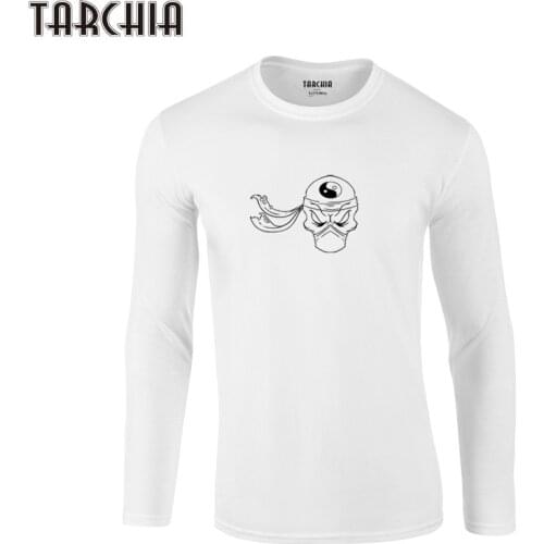 TARCHIA 2021 New Fahion Brand Top Tees Nija Duck Taichi Pullover T Shirts Men Long Sleeve T-Shirt 100% Cotton T Shirt Plus