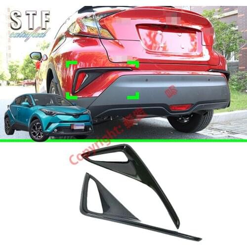 Carbon Fiber Style Rear Fog Light Lamp Cover Trim Molding Bezel Garnish For Toyota C-HR CHR 2017 2018 2019