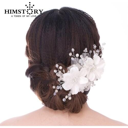 Flowers Hairband Crystal Tiara Bridal Hair Accessory Wedding Headpiece Dress Accessories Pearl Headband Girl Jewelry Gift